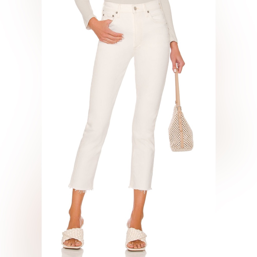 Gap Kick Fit High Rise White Denim Jeans